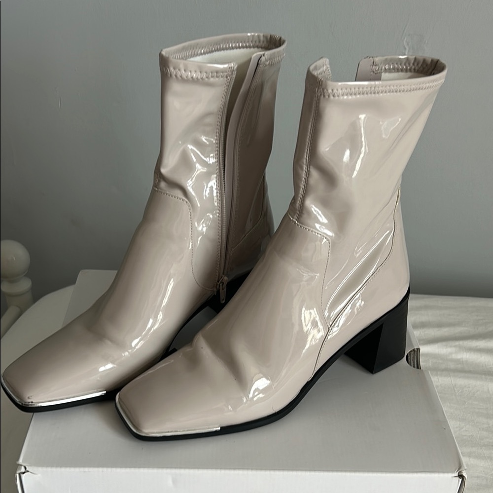 Elegant Cream Ankle Boots